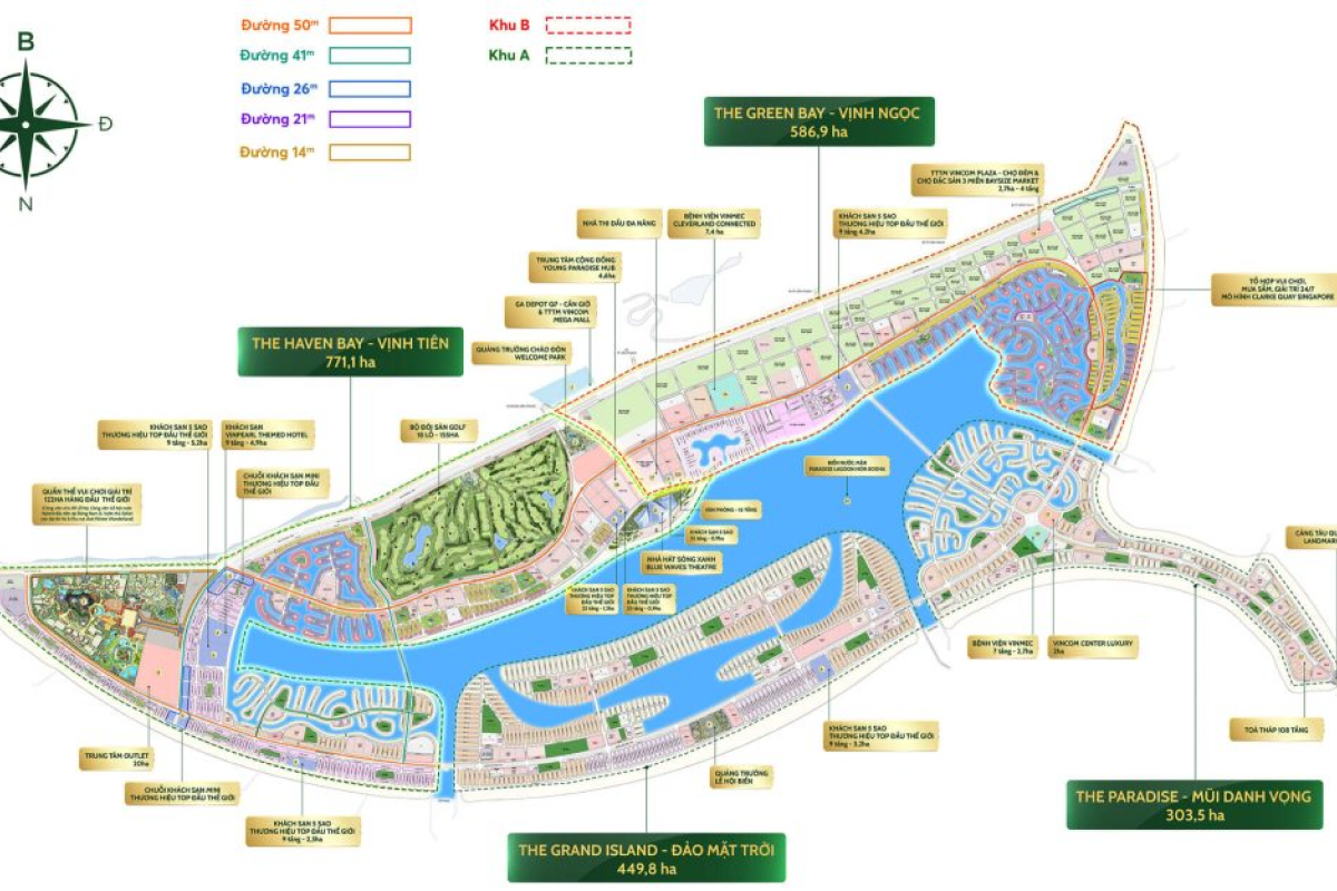 The Grand Island được quy hoạch như “trái tim lễ hội – nghỉ dưỡng” của Vinhomes Green Paradise