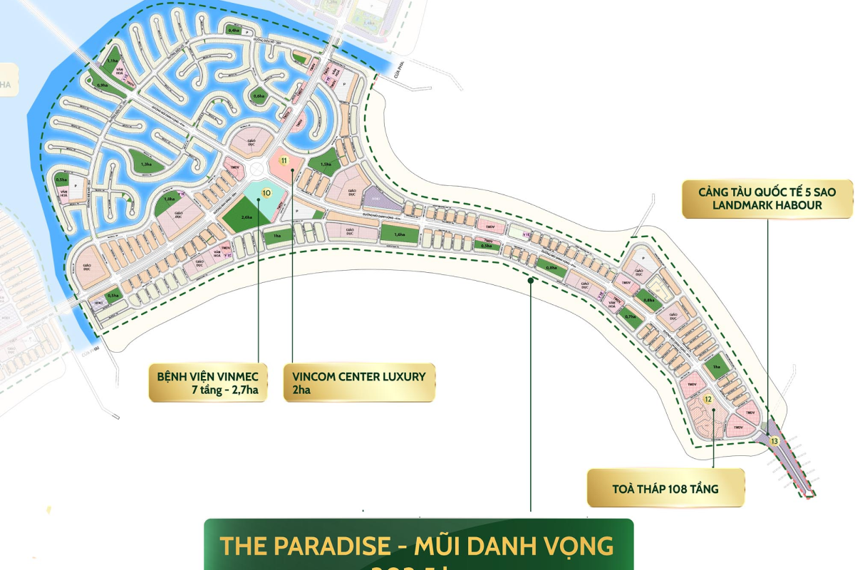 Phân khu The Paradise Vinhomes Green Paradise Cần Giờ được định vị là trung tâm kinh tế – dịch vụ – thương mại đẳng cấp quốc tế