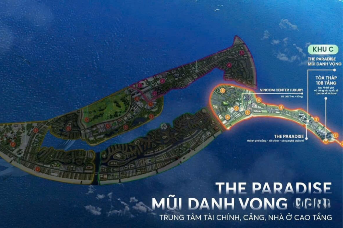 The Paradise Vinhomes Green Paradise Cần Giờ nằm tại khu vực trung tâm của toàn dự án, sở hữu vị trí ven biển với khả năng kết nối đa hướng đến các phân khu chức năng trọng điểm